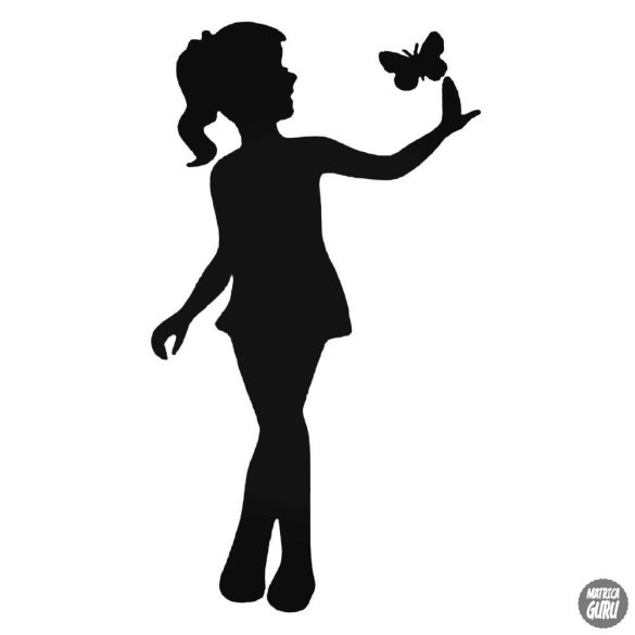 Kislány pillangóval matrica
