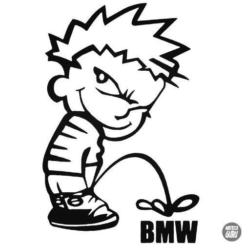 Calvin pisil BWM - Szélvédő matrica