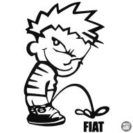 Calvin pisil Fiat - Szélvédő matrica