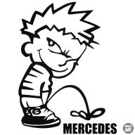 Calvin pisil Mercedes - Szélvédő matrica