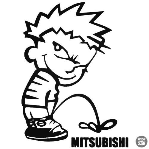 Calvin pisil Mitsubishi - Szélvédő matrica