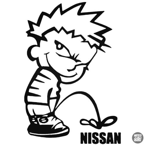 Calvin pisil Nissan - Szélvédő matrica