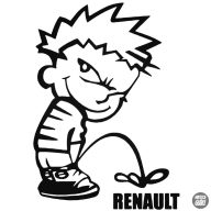 Calvin pisil Renault - Szélvédő matrica