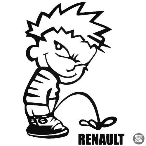 Calvin pisil Renault - Szélvédő matrica