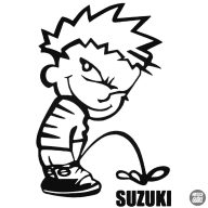Calvin pisil Suzuki - Szélvédő matrica