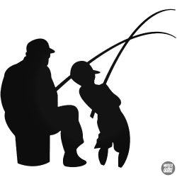 Apja fia horgászik matrica