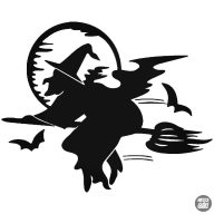 Halloween boszorka matrica