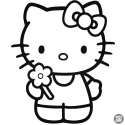 Hello Kitty matrica virággal