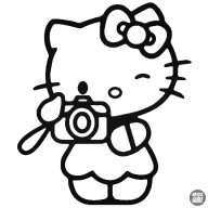 Hello Kitty matrica fényképezik