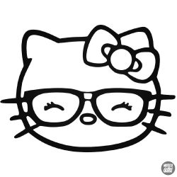Hello Kitty matrica szemüveges