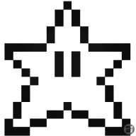 8-bit Super Mario csillag matrica