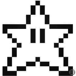 8-bit Super Mario csillag matrica