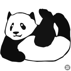 Fetrengő panda maci matrica