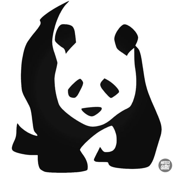 Panda állat "1" matrica