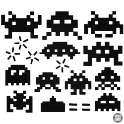 Alien Space Invaders szett matrica