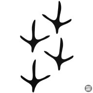 Madár lábnyomok "1" matrica