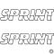 2x Sprint felirat "1" - Szélvédő matrica