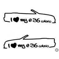 BMW matrica I Love My E36 Cabrio 2x