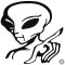 Alien Hello - Szélvédő matrica 