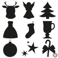 Karácsonyi díszek "15" szett Matrica (30 cm)