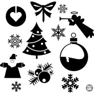 Karácsonyi díszek "19" szett Matrica (30 cm)