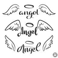 Angel felirat "1" szett matrica (30 cm)
