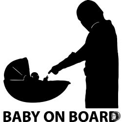 Mandalorian Baby on Board matrica